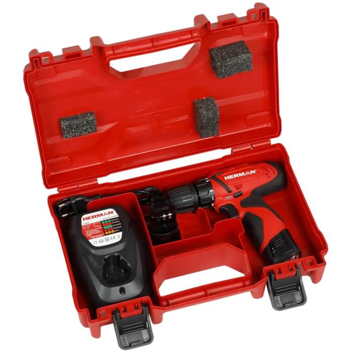 ACTION! Cordless drill/driver HERMAN AXS-1080 | 10,8 V Set | Drill bit set FOR FREE