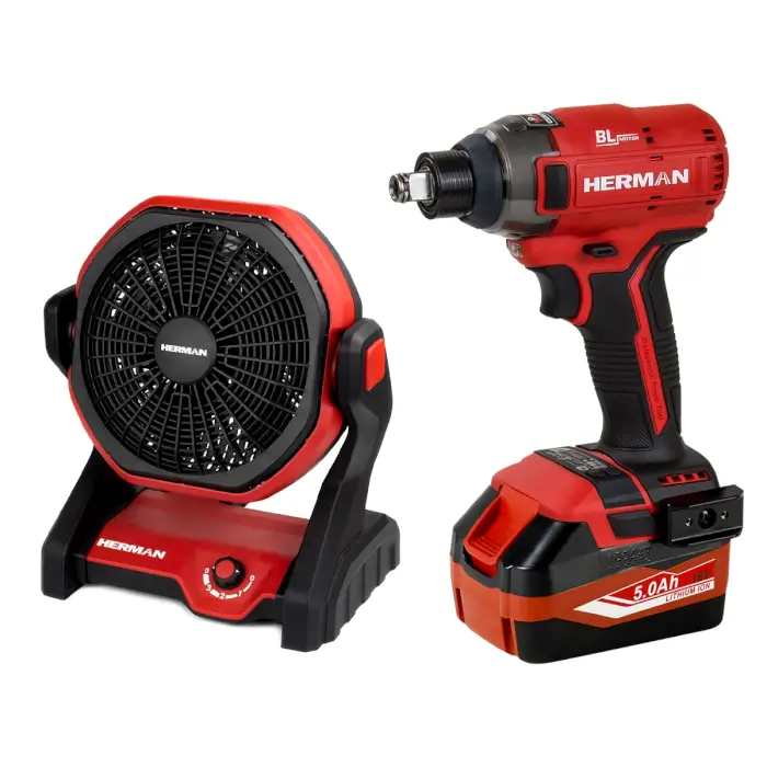 ACTION! Impact driver / wrench HERMAN AXI-1801 | 18,0 V Complete | Cordless fan Cleaner FREE
