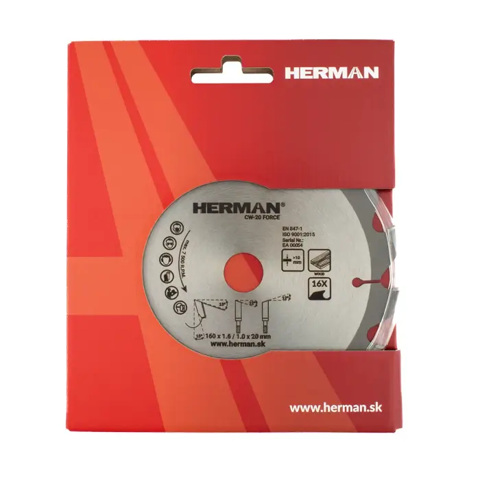 Circular saw blade HERMAN CW-20 Force Wood from 10mm