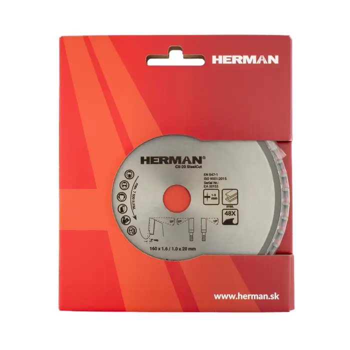 Circular saw blade HERMAN CX-20 SteelCut Steel 1 - 3mm