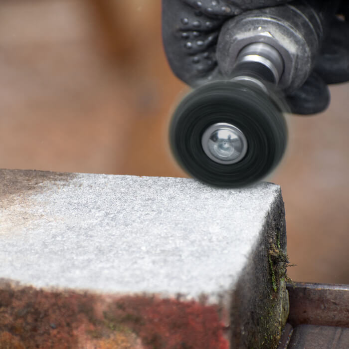 Cleaning wheel on a shank HERMAN FWK-10/S Dragon Black Abrasive : STRIP-IT + SiC