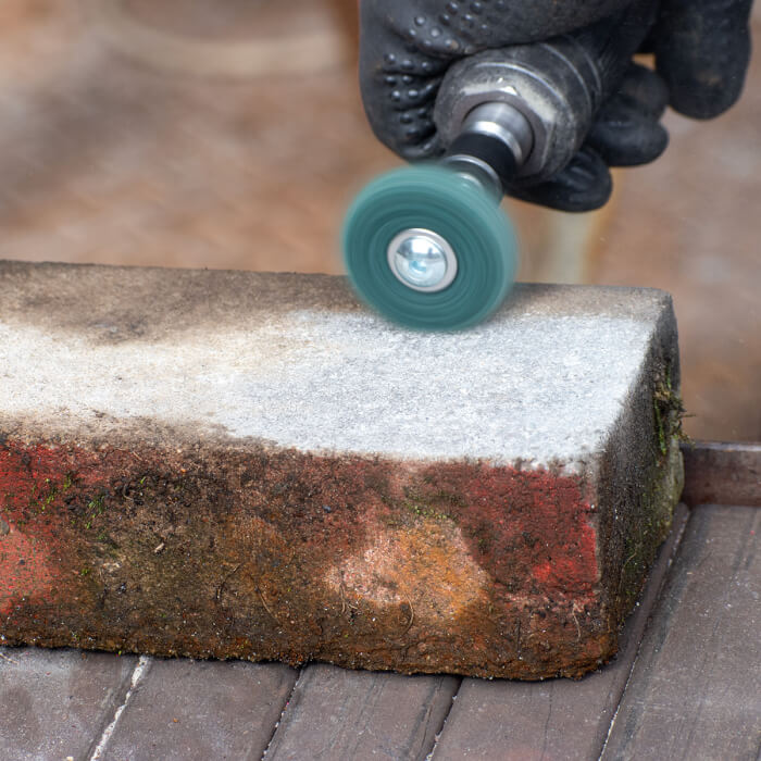 Cleaning wheel on a shank HERMAN FWK-20/S Dragon Green Brúsivo : STRIP-IT + corundum