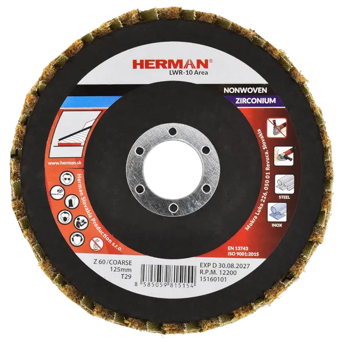 Combined flap disc HERMAN LWR-10 Area Zirtex 125mm | coarse | P60