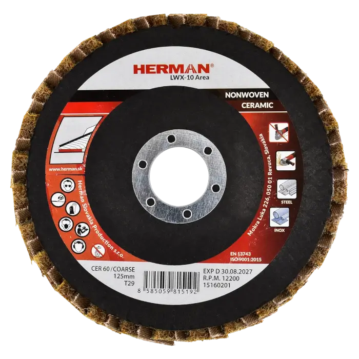 Combined flap disc HERMAN LWX-10 Area CerTex 125mm | coarse | P60