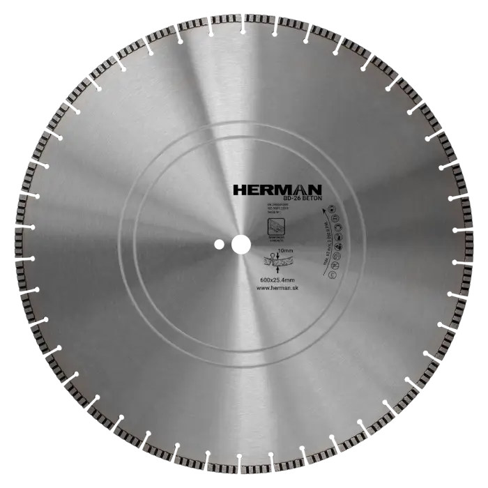 Diamond wheel HERMAN BD-26 Beton 600x25,4mm | H=10mm