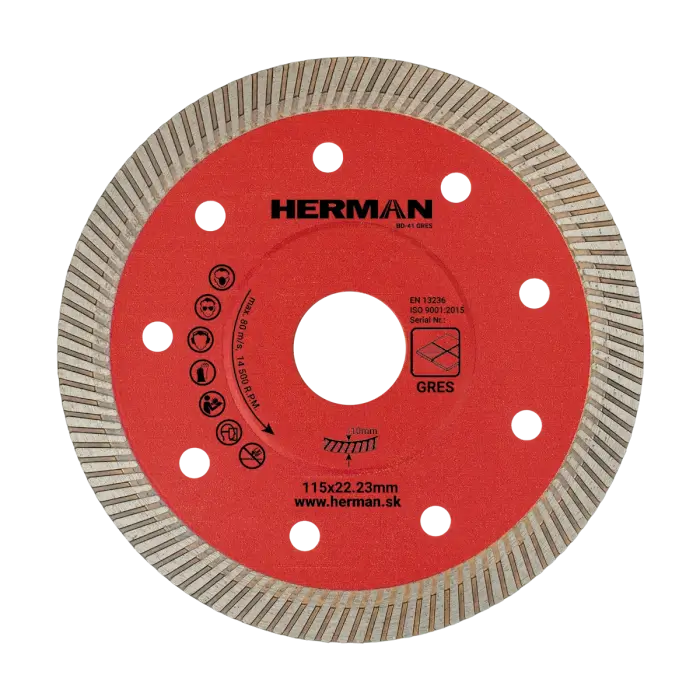 Diamond wheel HERMAN BD-41 Gres 115x22,23mm|H=10mm