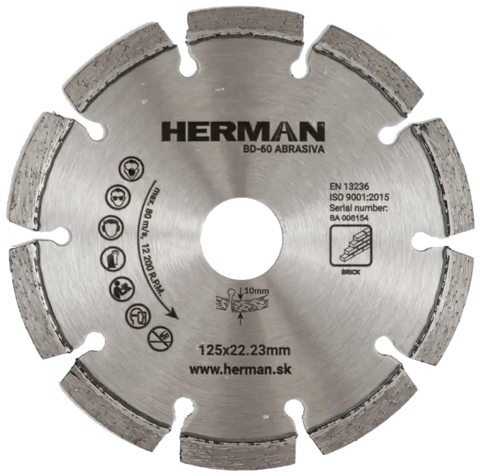 Diamond wheel HERMAN BD-60 Abrasiva 125x22,2mm|H=10mm
