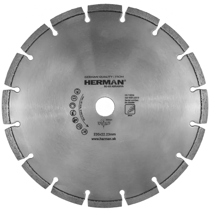 Diamond wheel HERMAN BD-60 Abrasiva 230x22,2mm|H=10mm