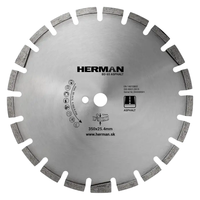 Diamond wheel HERMAN BD-65 Asphalt 350x25,4mm | H=12mm