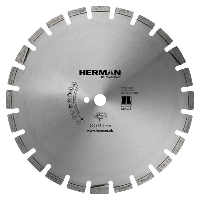 Diamond wheel HERMAN BD-65 Asphalt 400x25,4mm | H=12mm