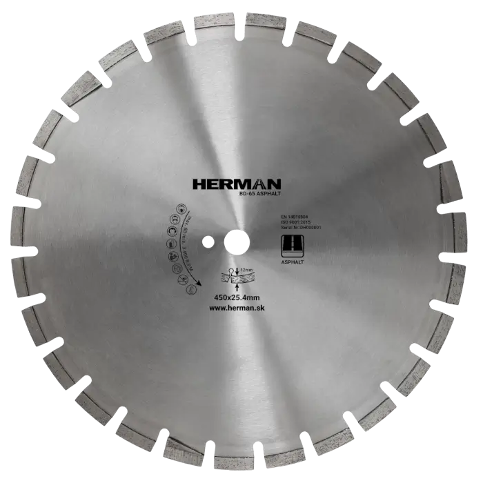 Diamond wheel HERMAN BD-65 Asphalt 450x25,4mm | H=12mm