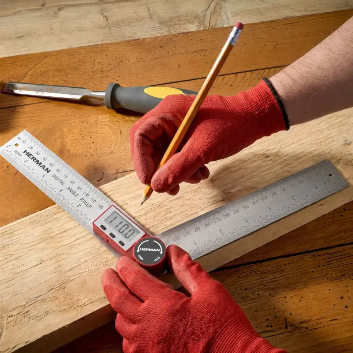 Digital angle ruler HERMAN PT-30 Range 0-360°, stainless steel