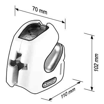 Rozmery krížového laseru LW 30