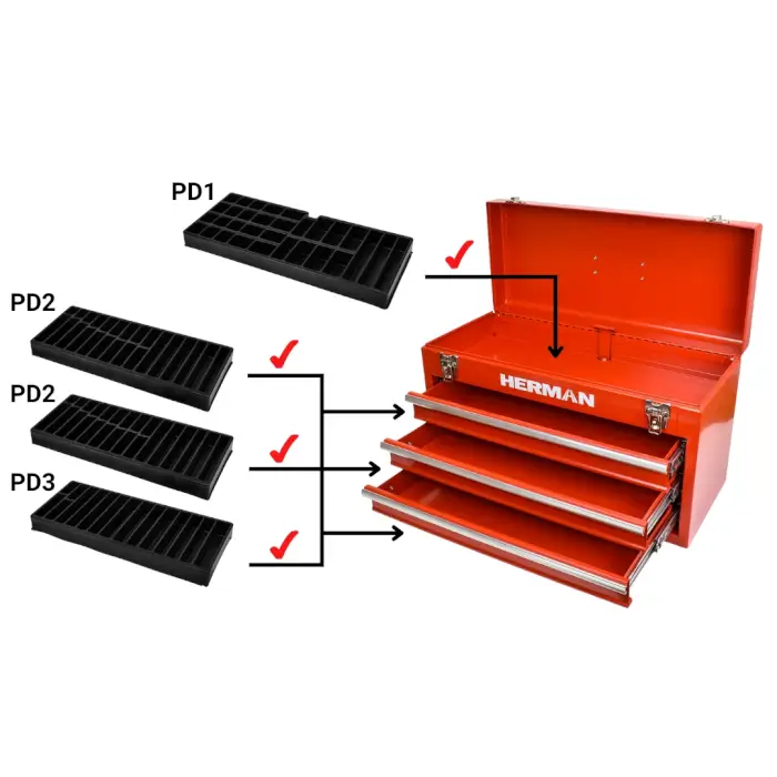 Drill bit organizer HERMAN PD-3 For concrete and masonry drill bits