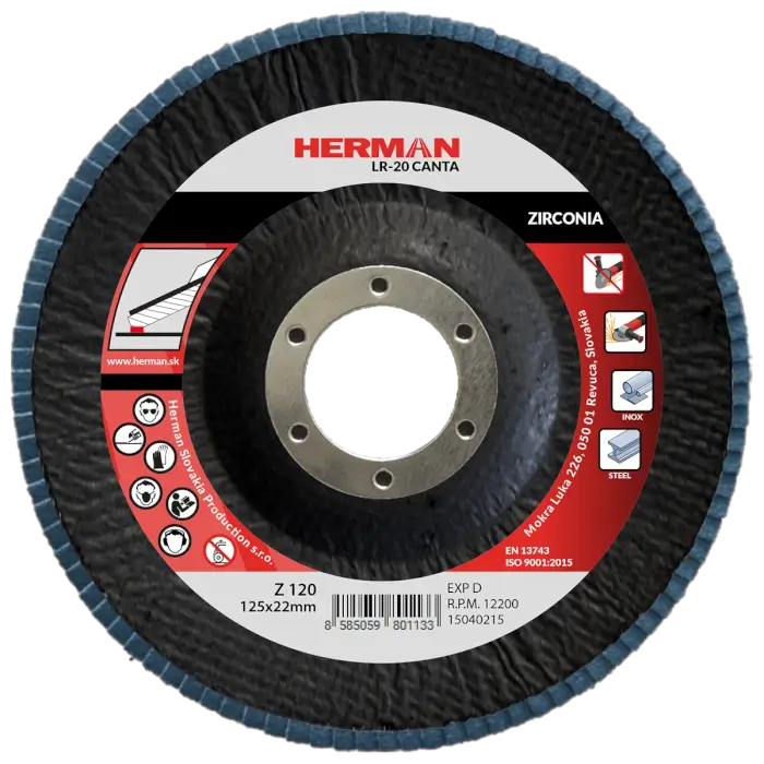 Flap disc HERMAN LR-20 Canta 125mm|P120|zirconia