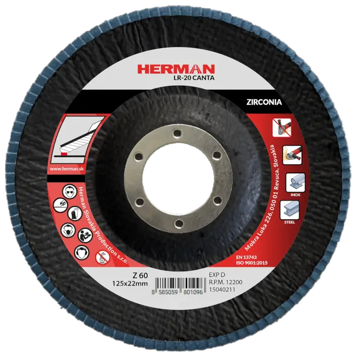 Flap disc HERMAN LR-20 Canta 125mm|P60|zirconia