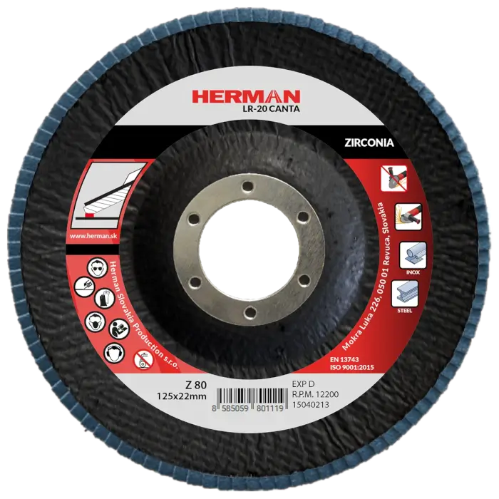 Flap disc HERMAN LR-20 Canta 125mm|P80|zirconia
