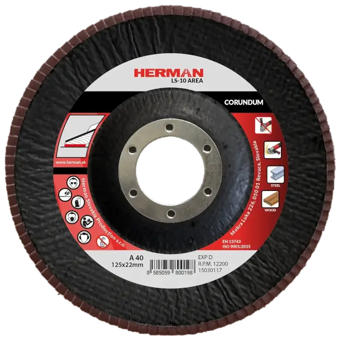 Flap disc HERMAN LS-10 Area 125mm|P40|corundum