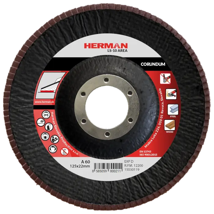 Flap disc HERMAN LS-10 Area 125mm|P60|corundum