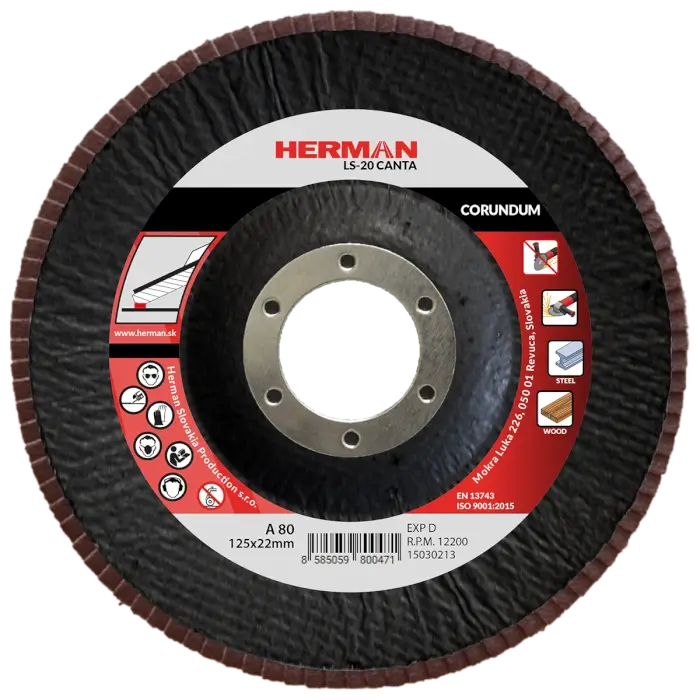 Flap disc HERMAN LS-20 Canta 125mm|P80|corundum