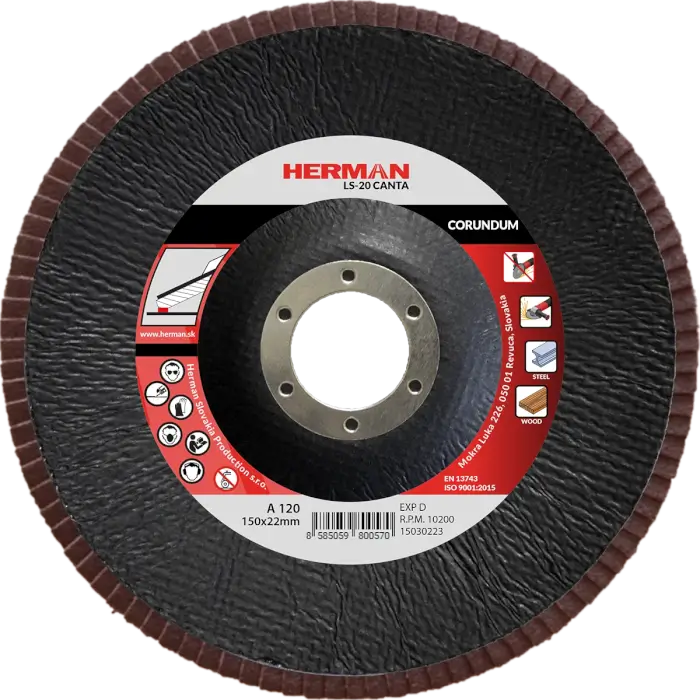 Flap disc HERMAN LS-20 Canta 150mm|P120|corundum