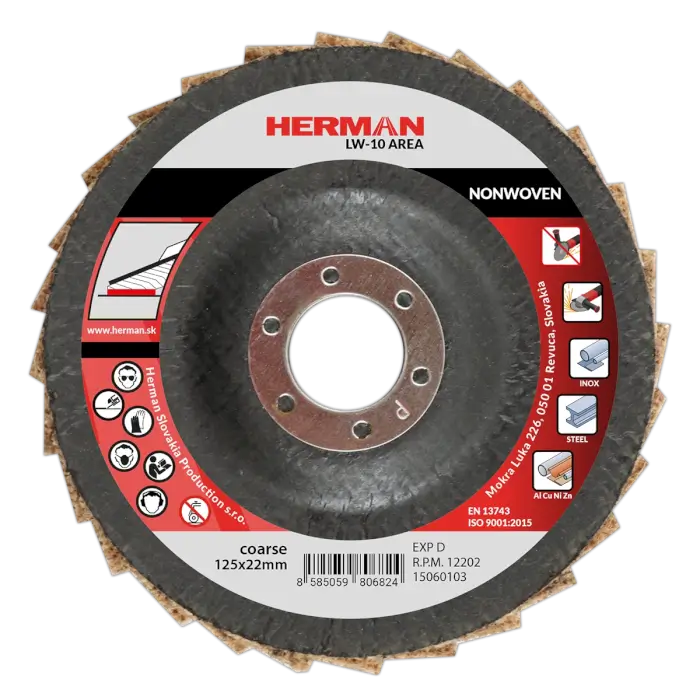 Flap disc HERMAN LW-10 Area NONWOVEN|125mm|coarse