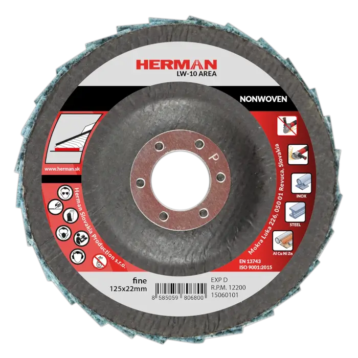 Flap disc HERMAN LW-10 Area NONWOVEN|125mm|fine