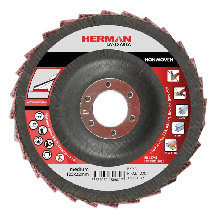 Flap disc HERMAN LW-10 Area NONWOVEN|125mm|medium
