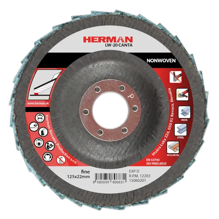 Flap disc HERMAN LW-20 Canta NONWOVEN|125mm|fine