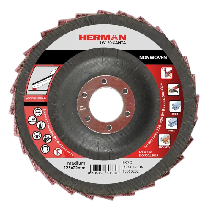 Flap disc HERMAN LW-20 Canta NONWOVEN|125mm|medium