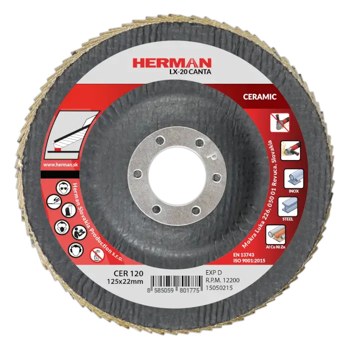 Flap disc HERMAN LX-20 Canta 125mm|P120|ceramic