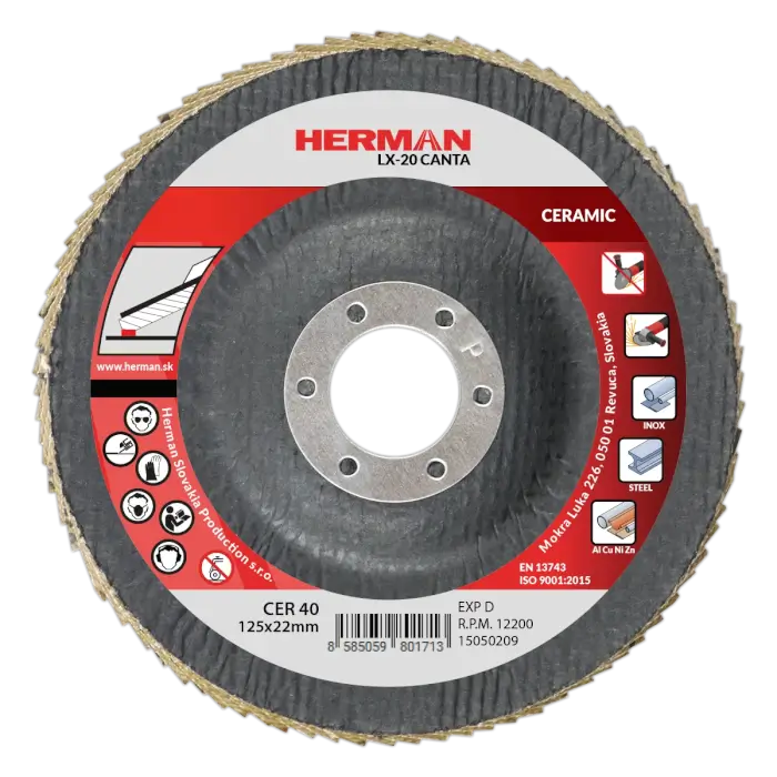Flap disc HERMAN LX-20 Canta 125mm|P40|ceramic