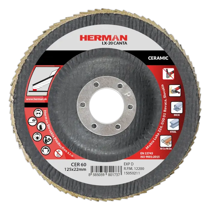 Flap disc HERMAN LX-20 Canta 125mm|P60|ceramic