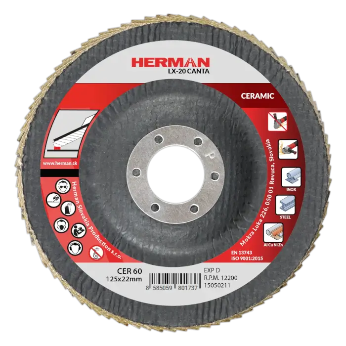 Flap disc HERMAN LX-20 Canta 125mm|P60|ceramic