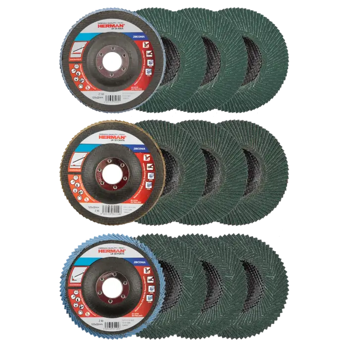 Flap discs set HERMAN QL-20 For stainless steel