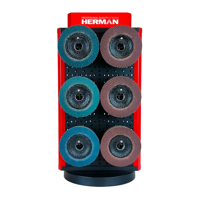 Great Value Pack Flap discs HERMAN Basic + FREE stand