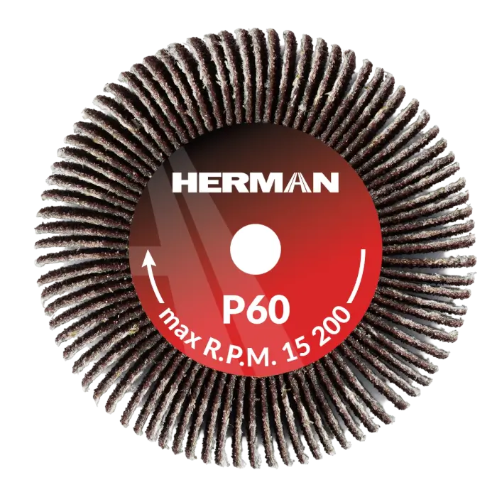 Grinding wheel on a shank HERMAN FWS-10/S 50x30x6mm | Corundum | P60