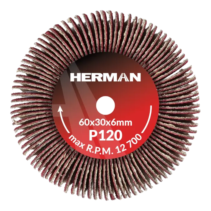 Grinding wheel on a shank HERMAN FWX-10/S 60x30x6mm | Ceramic | P120