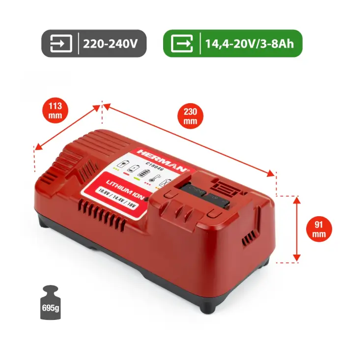 HERMAN BC 14,4V|18,0V Speed 14,4V|18,0V| Warranty 3 years