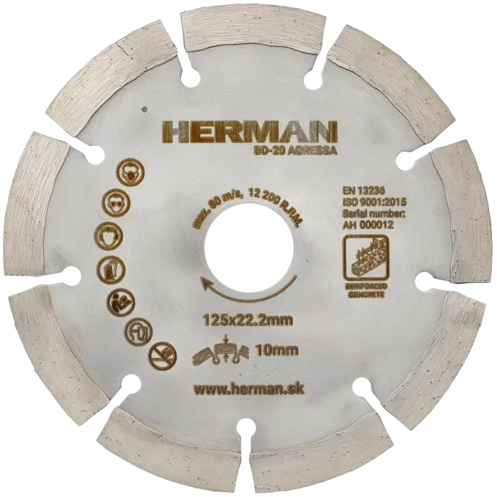 Diamond wheel HERMAN BD-20 Agressa 125x22,2mm|H=10mm