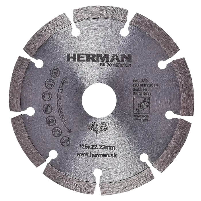 Diamond wheel HERMAN BD-20 Agressa 125x22,2mm|H=7mm