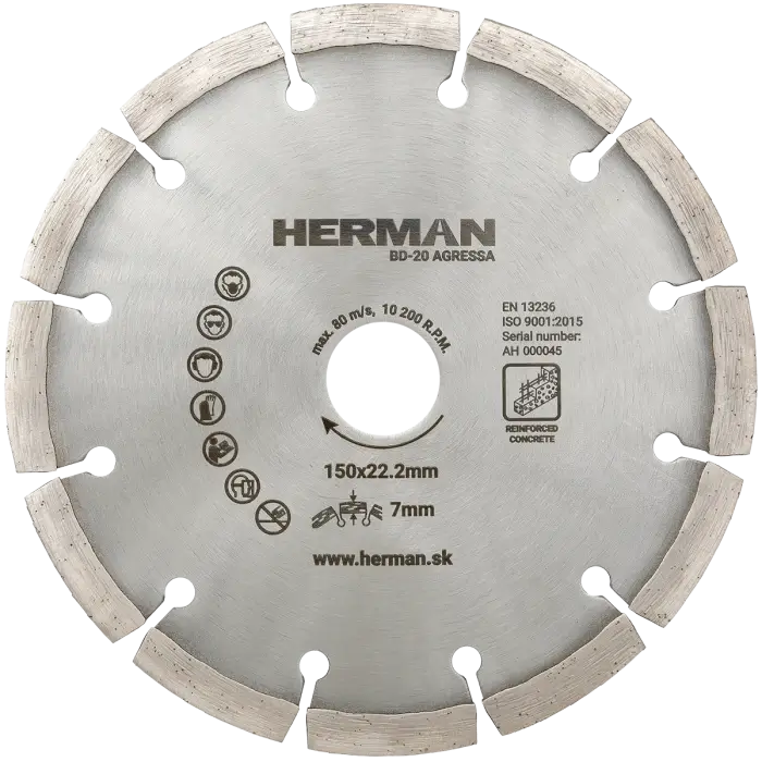 Diamond wheel HERMAN BD-20 Agressa 150x22,2mm|H=7mm