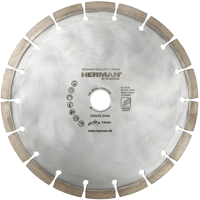 Diamond wheel HERMAN BD-20 Agressa 230x22,2mm|H=10mm