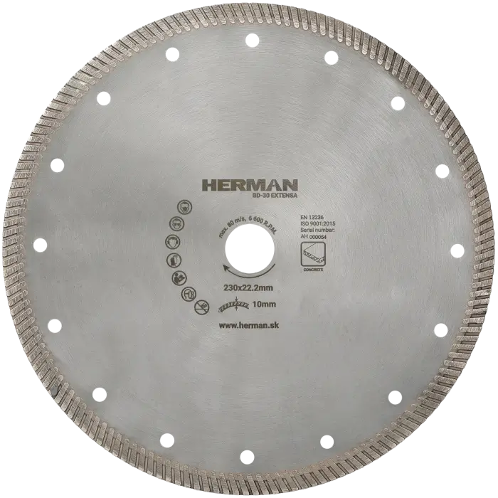 Diamond wheel HERMAN BD-30 Extensa 230x22,2mm|H=10mm