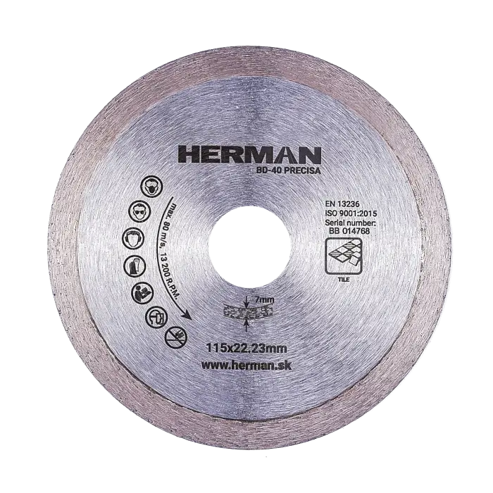 Diamond wheel HERMAN BD-40 Precisa 115x22,2mm|H=7,0mm