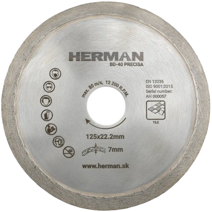 Diamond wheel HERMAN BD-40 Precisa 125x22,2mm|H=7,0mm