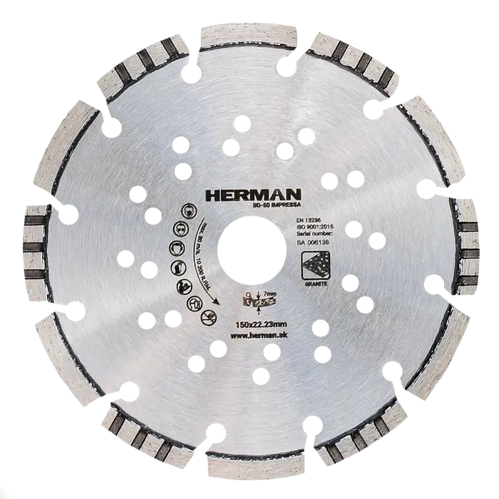 Diamond wheel HERMAN BD-50 Impressa 150x22,2mm|H=7mm