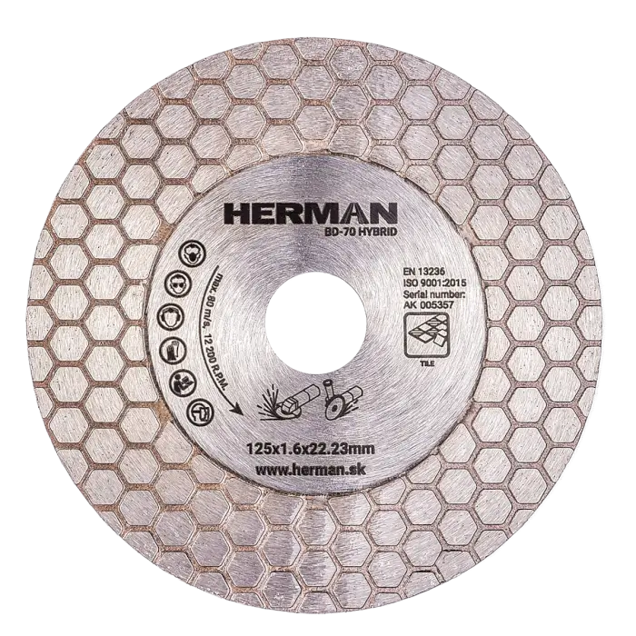 Diamond wheel HERMAN BD-70 HYBRID 125x1,6x25x22,23mm