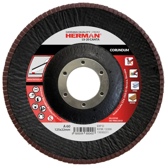 Flap disc HERMAN LS-20 Canta 125mm|P60|corundum