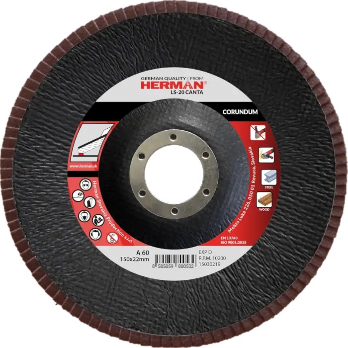 Flap disc HERMAN LS-20 Canta 150mm|P60|corundum